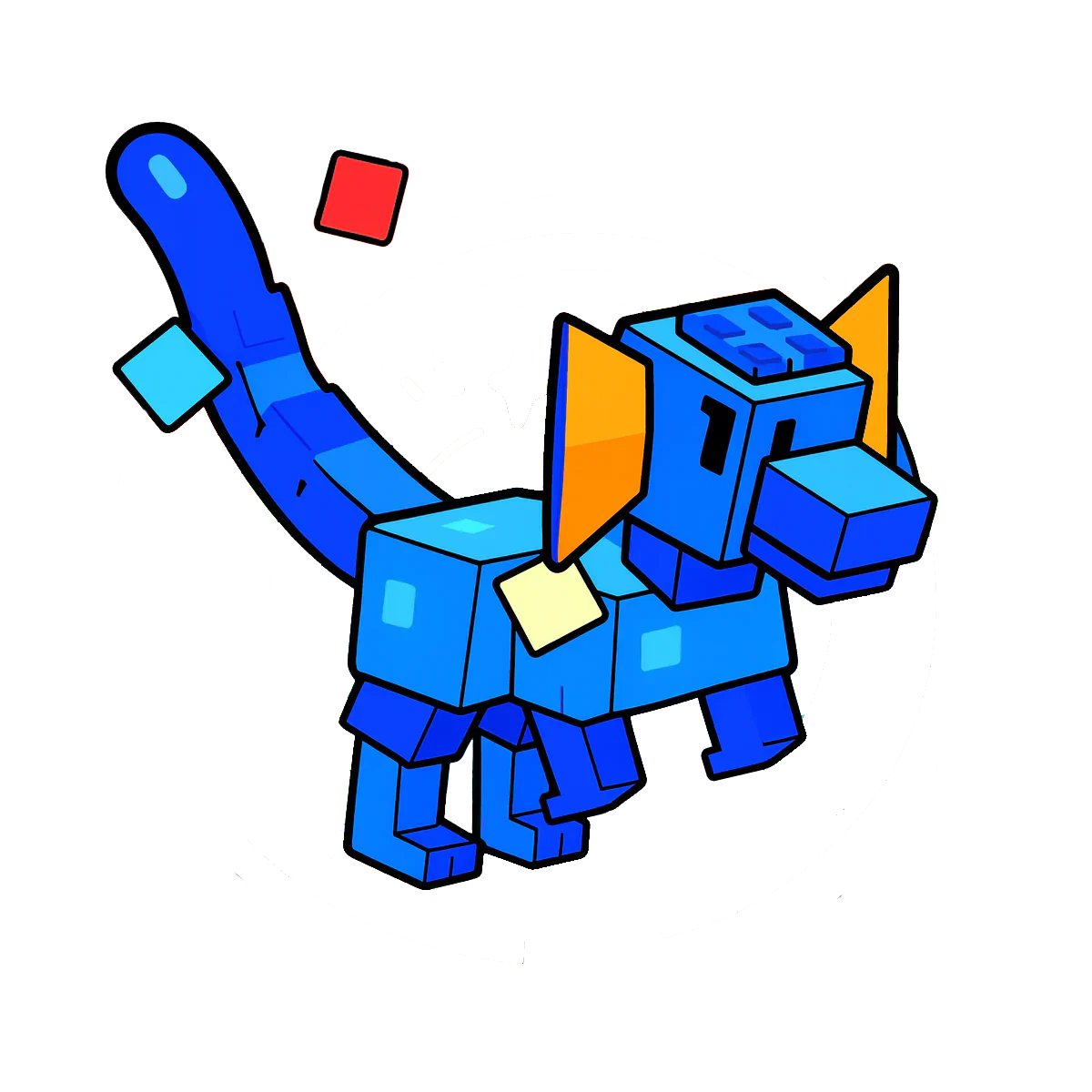 Rainbow Hatched Dilophosaurus