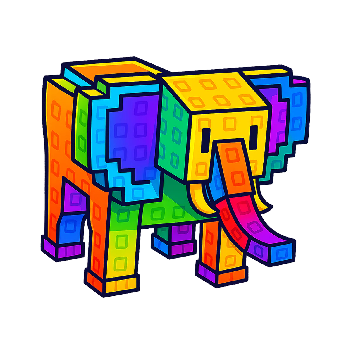 Rainbow Hatched Elephant