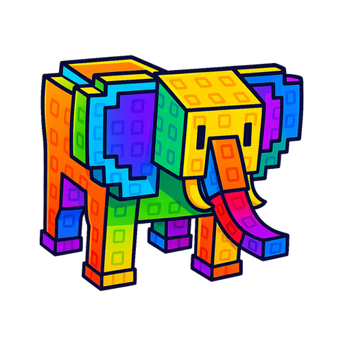 Rainbow Hatched Elephant